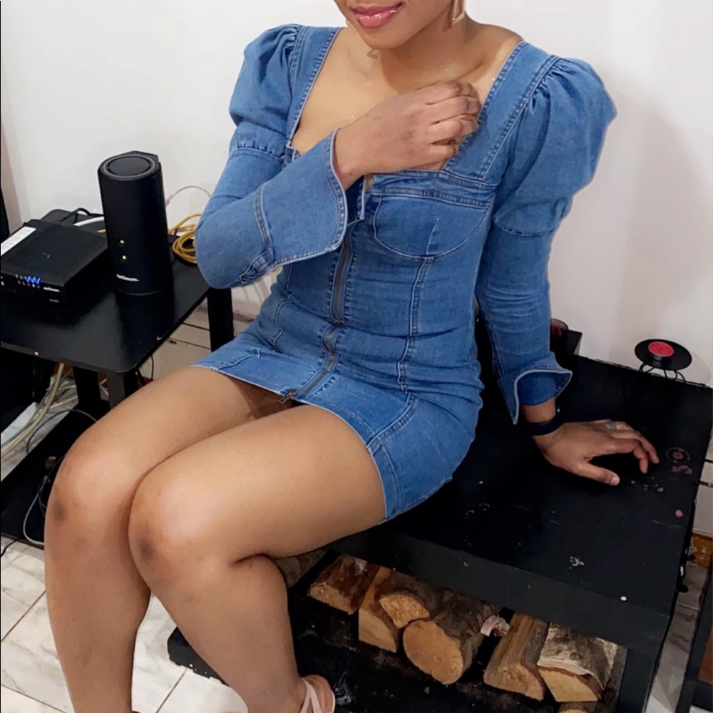 Mini denim dress